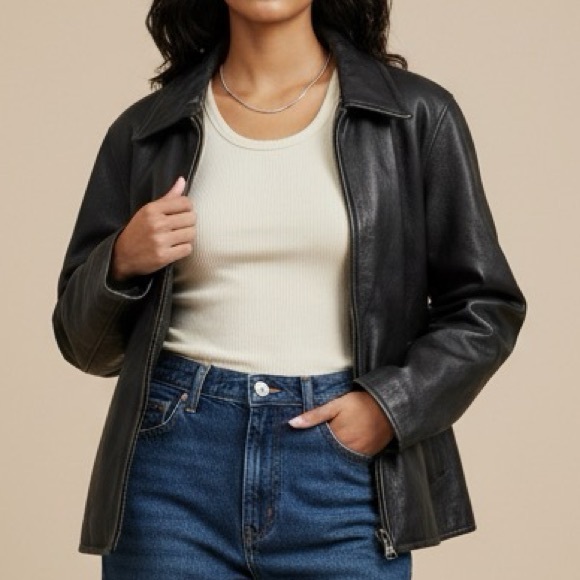 Eddie Bauer Jackets & Blazers - EDDIE BAUER LEGEND Stine Genuine Smooth Leather Full-Zip Bomber Jacket y2k L